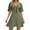 W-Army Green, variant on Summer Dresses For Women 2026 V Neck Sundress With Bow Tie Solid Color Short Sleeved Dress Elegant Wear S Army Green
