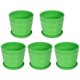 thumbnail image 1 of Uxcell Macetas de Plástico de 6 Pulgadas para Plantas con Agujeros de Drenaje y Bandeja, Verde 5 Paquete, 1 of 1