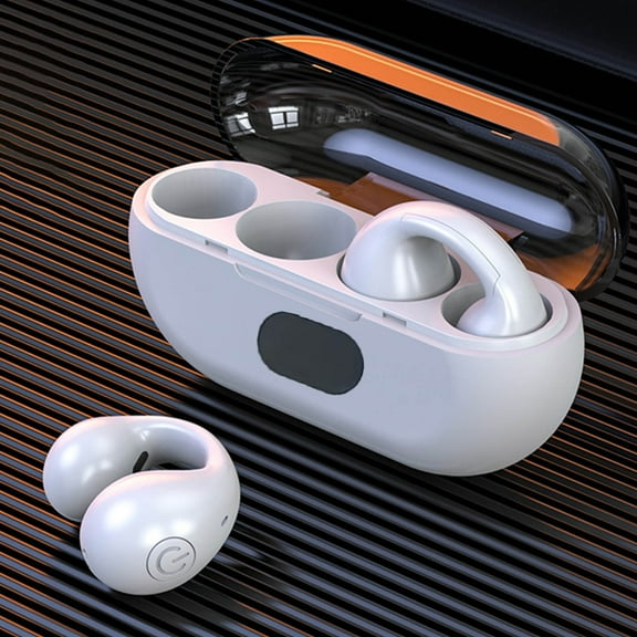 Open Ear Headphones Bluetooth Ear buds 80Hrs Playtime Wireless Earbuds with Earhooks IPX7 Waterproof Touch Control Air Conduction Sport Headsets Bluetooth 5.3 Earphones for Workout Running(White)