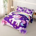 thumbnail image 3 of Erosebridal Kawaii Unicorn Kids Twin Quilt Set,Cute Bowknot Kawaii Stars Rainbow Twin Coverlet Set For Girls,2-Piece, 3 of 7