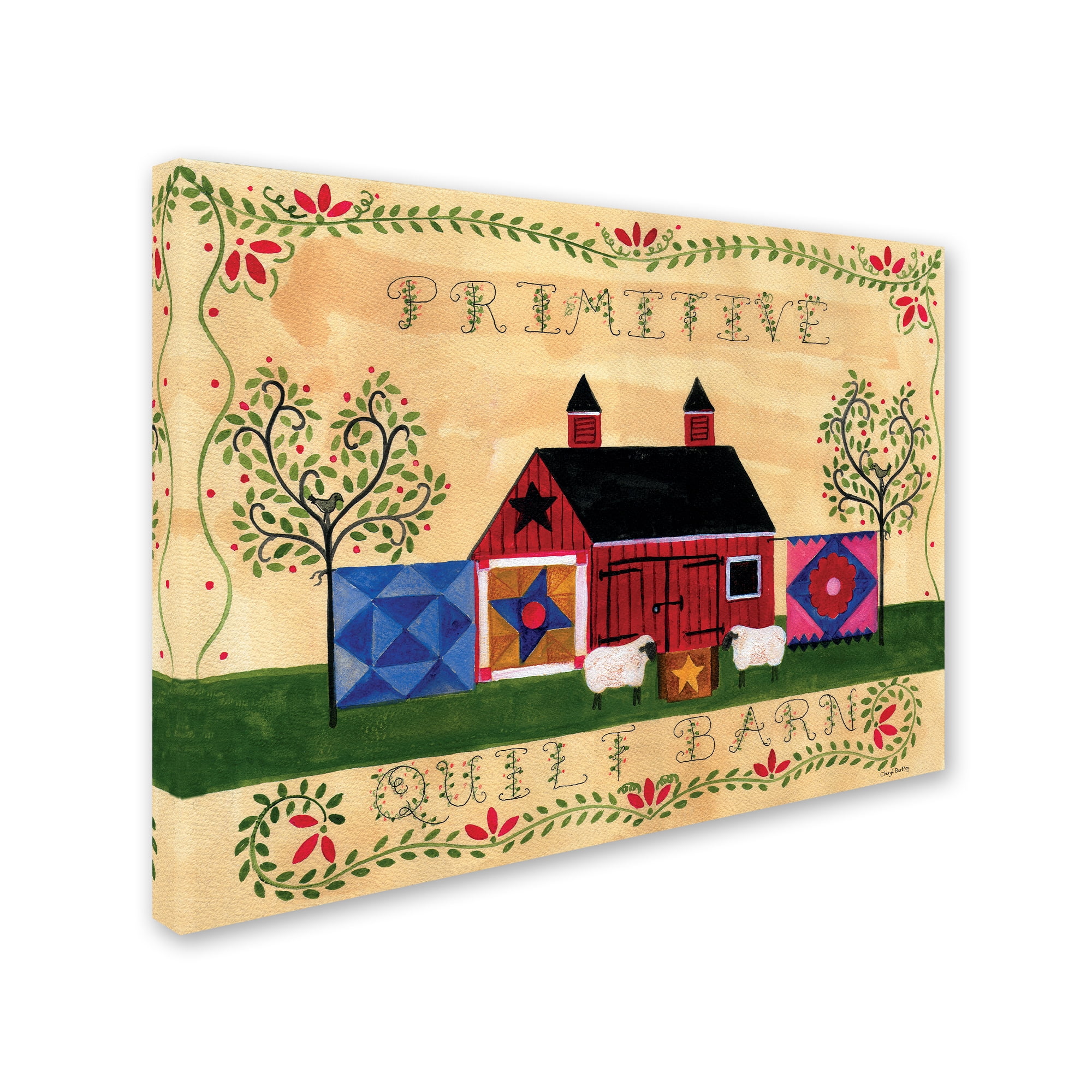 Trademark Fine Art 'Primitive Quilt Barn Sampler' Canvas Art by Cheryl Bartley
