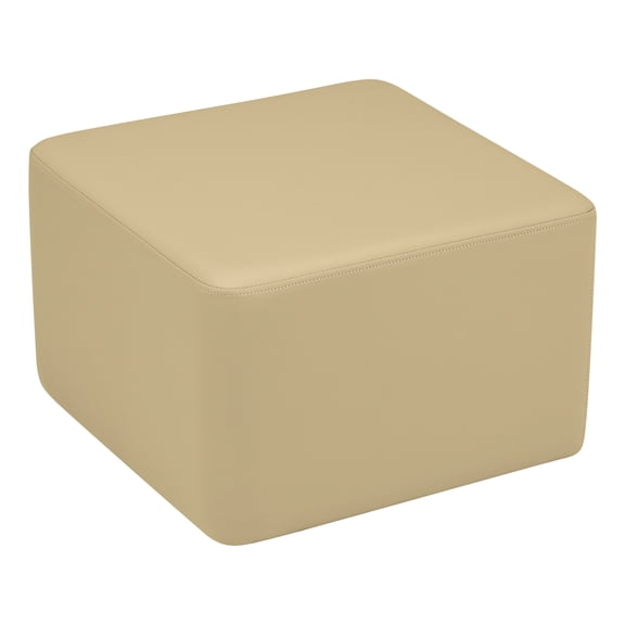 Sprogs Shapes Vinyl Soft Seating - Cube (12" H)-Sand