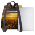 thumbnail image 3 of Sikiie Sunflower Sunset Rainfall Women Genuine Leather Backpack Fashion Rucksack Daypack Leather Casual Travel Backpacks for Women, 3 of 4