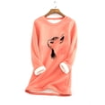 thumbnail image 1 of Puntoco Sudadera con estampado de forro polar grueso para mujer Ropa interior cálida Liquidación Puntoco Puntoco-7277, 1 of 3