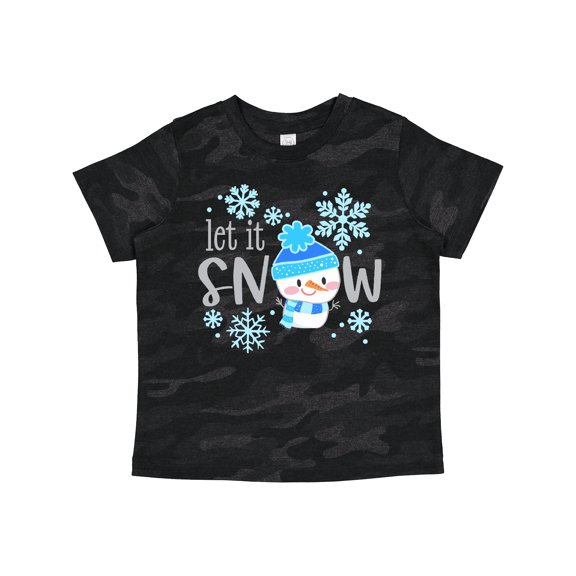 Inktastic Let It Snow Cute Snowman in Hat and Scarf Boys or Girls Toddler T-Shirt
