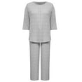 thumbnail image 5 of Gytharion Womens 2 Piece Lounge Sets Ribbed Knit 3/4 Sleeve Crew Neck Blouses and Long Pants Fall Outfit Sets Loose Comfy Pajamas Sets for Daily Wear, 5 of 7