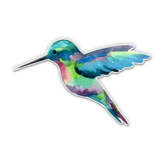 Hummingbird Watercolor - 3" Vinyl Sticker - For Car Laptop I-Pad Phone Helmet Hard Hat - Waterproof Decal
