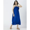thumbnail image 3 of Moomaya Chic Frill Summer Dress For Women, Strappy Solid Maxi, Vacation Dress, 3 of 9