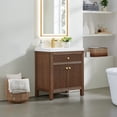 thumbnail image 4 of Cerrito 30" Wood Vanity in Brown Oak Engineered Stone Integrated Sink no Mirror, 4 of 19