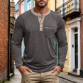 thumbnail image 2 of Akiihool Men's Long Sleeve T-Shirts Cotton Men's Regular Fit Long Sleeve Pocket Summer T Shirt Dark Gray,XL, 2 of 6