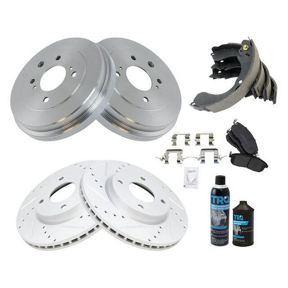 Brake Pad Rotor Shoe Drum Kit - Compatible with 2007 - 2012 Nissan Sentra 2008 2009 2010 2011