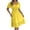Yellow, variant on WRKEKC Summer Dresses for Women Solid Square Neck Puff Sleeve Elastic Smocked Waist Ruffle a Line Midi Flowy