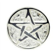 New Age Pentagram Altar Brass with Silver Plating Tile,3-Inches