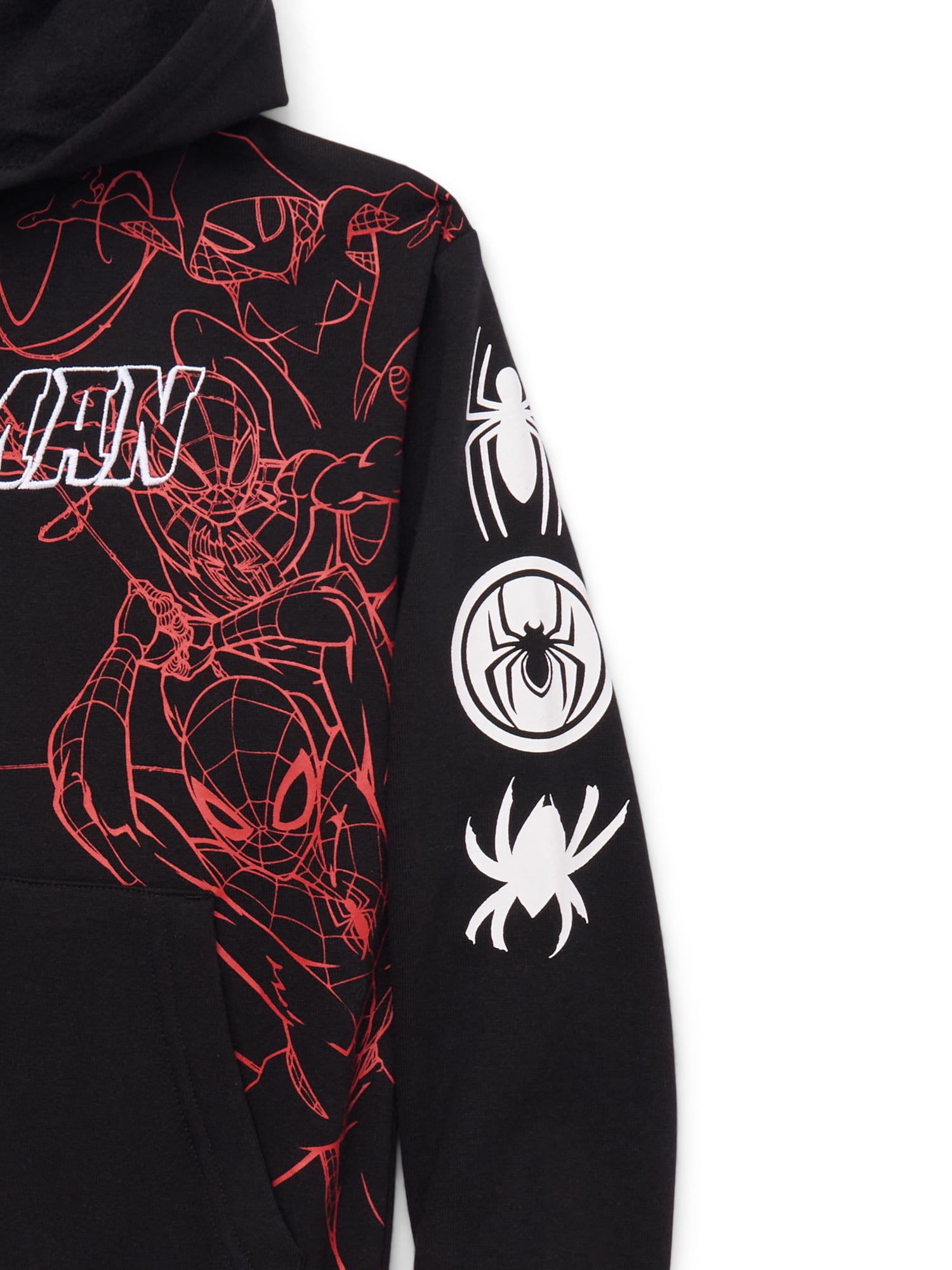 Spider-Man Boys Fashion Hoodie with Long Sleeves, Sizes 4-18
