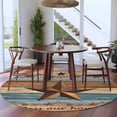 thumbnail image 3 of Round Rug 6Ft Washable Non-Slip, Western Texas Star Retro Circle Area Rugs for Living Room Bedroom, Vintage Farmhouse Blue Brown Wood Grain Indoor Floor Mats Carpet Runner for Home Decor Aesthetic, 3 of 8