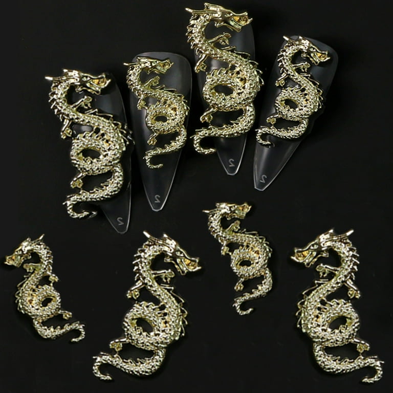 3D Alloy Dragon Nail Charms,Retro gold Dragon Charms for Nails Chinese  Zodiac Dragon Nail Art Charms Metal Nail Charm Nail Jewels For Nail Art  Decoration DIY Nail Accessories Nail Supplies,10pcs/set 