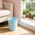 thumbnail image 6 of Ciozy Trash can Room Decor Hollow Flower Shape Plastic Lidless Round Garbage Container Bin for Bathroom, Kitchen, Bedroom, Home Office, College Dormitory (Blue, M), 6 of 6
