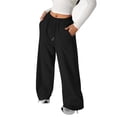 thumbnail image 2 of longantii Girls Wide Leg Sweatpants Drawstring Elastic Waist Side Pockets Loose Straight Leg Youth Casual Sweat Pants, 2 of 7