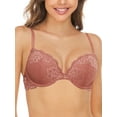 thumbnail image 4 of Deyllo Women Lace Push Up Padded Plunge Add Cups Underwire Support Lift Up Bra, Rose Pink 32DD, 4 of 6