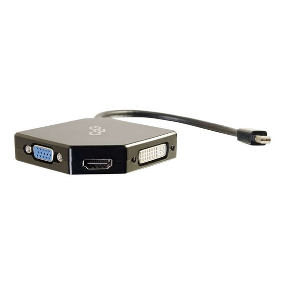 C2G Mini DisplayPort to HDMI, VGA or DVI Adapter - M/F - Video converter - DVI, HDMI, VGA - DVI, HDMI, VGA - black