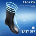 thumbnail image 4 of Women Rain Boots Black Waterproof Mid Calf Lightweight Cute Booties Fashion Out Work Comfortable Garden Shoes, 4 of 8