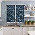 thumbnail image 3 of Dark Blue Christmas Trees Kitchen Curtains 63 Inches Long, Winter Xmas Pine Snowflake Rod Pocket Window Curtains Panels for Bedroom/Bathroom/Nursery, Light Filtering Treatment Curtains Drapes 42"x63", 3 of 5