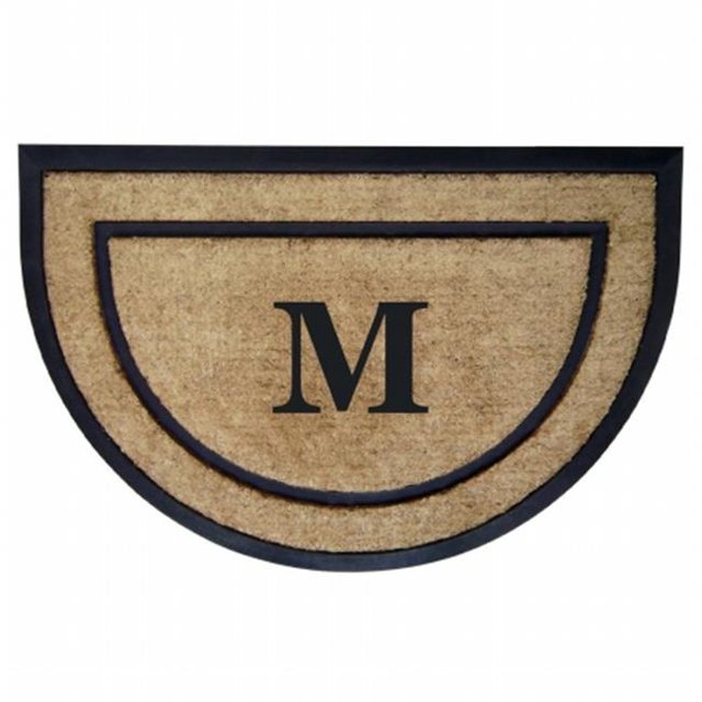 Nedia Home 18101M Tapis de Cadre en Caoutchouc de 24 x 36 Po - Monogrammé M Demi-Rond