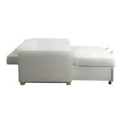 Serta Monroe Modern Convertible Sofa with Queen Size Sleeper, Oyster Woven Fabric