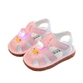 thumbnail image 2 of LYHaoo Boys Sandals Summer Style Soft Sole Light Up Shoes For Boys And Girls Soft Sole Walking Sandals For Toddlers Cute Little Mary Jane Shoes 0 1 Year Sizes 7.5 Little Kid(20), 2 of 6