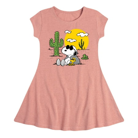 

Peanuts - Snoopy & Woodstock - Toddler And Youth Girls Fit And Flare Dress