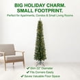 thumbnail image 4 of Fehomix 6FT Pre-Lit Pencil Christmas Tree with 150 Warm White LED Lights, 358 PVC Tips, Slim Artificial Christmas Tree with Metal Stand for Apartments, Corners, Small Spaces & Offices, 4 of 10