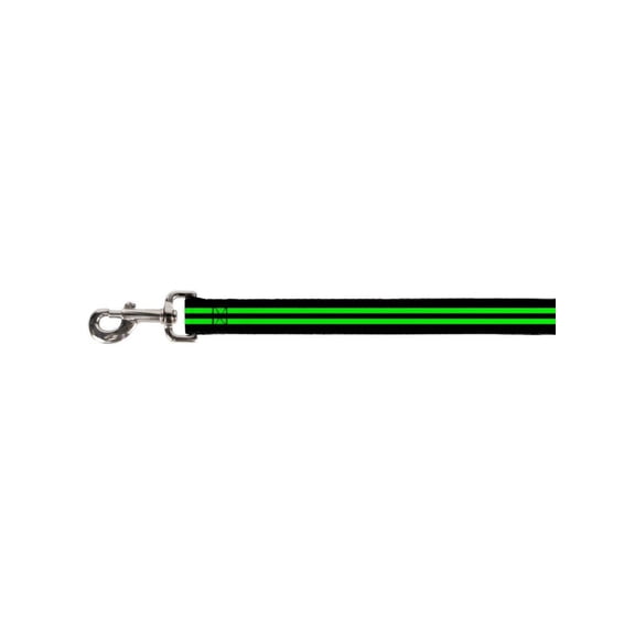 buckle-down 1.5" wide "stripe black green" dog leash