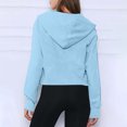thumbnail image 3 of IROINNID Deals Hoodie for Women Solid Casual Pullover Loose Long Sleeve Fall Classic Tops with Zipper Pocket,Blue, 3 of 6