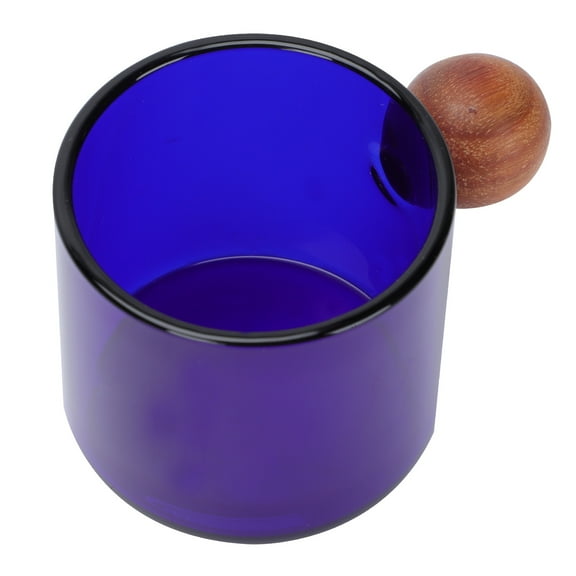 FELTECHELECTR Glass Cup With Lid Blue High Borosilicate Glass 1Pcs 2.2x2.2x2.2in