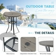 thumbnail image 5 of Vicllax 3 Piece Outdoor Bistro Sets,Outdoor Bar Set with 35" Round Bar Table & Rattan Swivel Bar Stools, Modern Patio Furniture for Garden Balcony Yard, GrayWood&Gray, 5 of 9