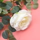 thumbnail image 2 of Decoración de pared de ratán artificial con hojas de eucalipto y rosas blancas, guirnalda colgante (1,95 m), 2 of 5