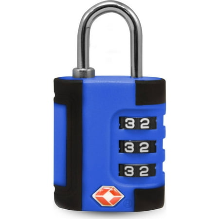 TraverGo Two Tone 3 Digit Combination Lock, Blue