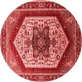 thumbnail image 1 of Ahgly Company Indoor Round Oriental Red Industrial Area Rugs, 5' Round, 1 of 4