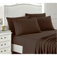 thumbnail image 2 of 6 Piece Microfiber Deep Pocket Bedroom Sheet Set, Sweet Home Collection, Brown, Full, 2 of 5
