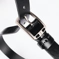 thumbnail image 4 of Ogusmenut Black Belt for Men Hollow Metal Buckle Classic Work Business Dress Men Belts, 4 of 6