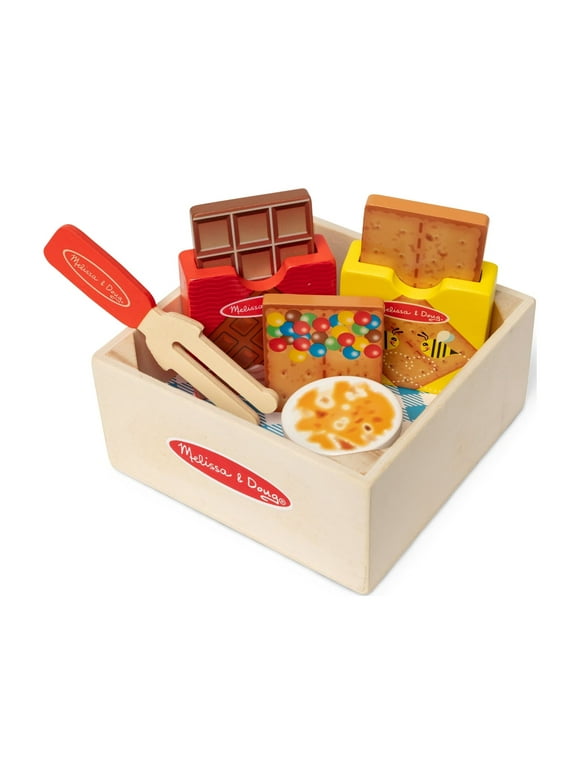 Melissa & Doug Wooden S'Mores Picnic Box Play Food Set For Boys and For Girls 2+