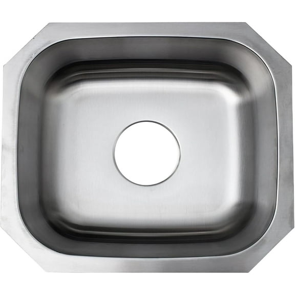 Strictly Sinks 15.8 Inch Undermount Stainless Steel Kitchen Sink - 18 Gauge 304 Stainless Steel Single Bowl Bar Sink Only