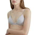 thumbnail image 1 of Bra Bralette For Women Teens Low Support Triangle V Neck Bra Front Button Slim Strap Training Bra Padded Wire, 1 of 9