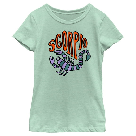 Girl's Lost Gods Zodiac Scorpio Art Symbol  Graphic Tee Mint X Large