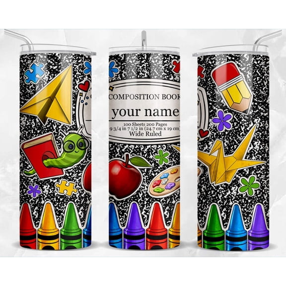 20oz Stainless steel tumbler with lid and straw for Teachers