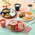 thumbnail image 4 of Unbreakable Divided Plates for Adults Portion Control Plates Set of 2 Dark Blue Round Plastic Dinner Plate 9 Inch for Camping Outdoor or Every Day Use, 4 of 8