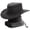 Black, variant on Australian Western Distressed Brown Safari Leather Cowboy Hat