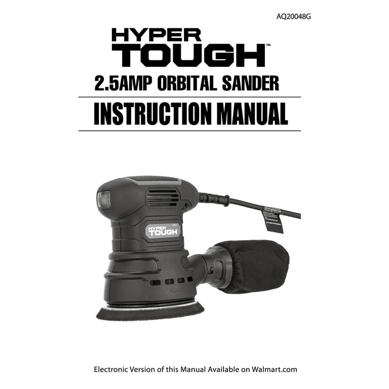 Hyper Tough 2.5 Amp Corded 5 inch Orbital Sander with Dust Bag, Vacuum Hose Adapter & 3 Sanding Sheets