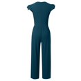 thumbnail image 5 of TrendOFT Womens Jumpsuits Dressy Summer Casual Knit Ruffle Cap Sleeve Solid Sleevelss Crew Neck Rib Womens Rompers One Piece Overalls Navy M, 5 of 5