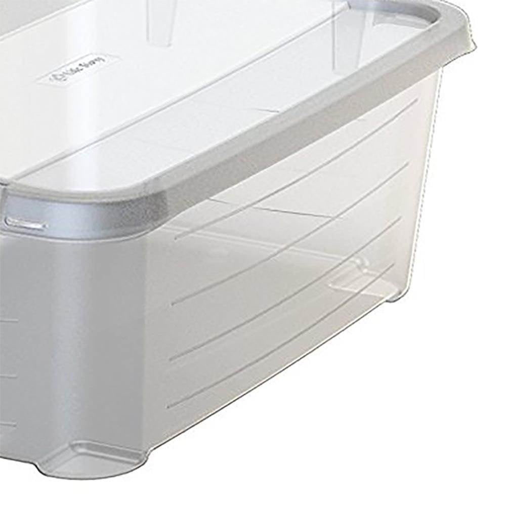 Jekiyo Clear Plastic Storage Bin, 14 Quart Latching Box Container with Lid, 4 Packs